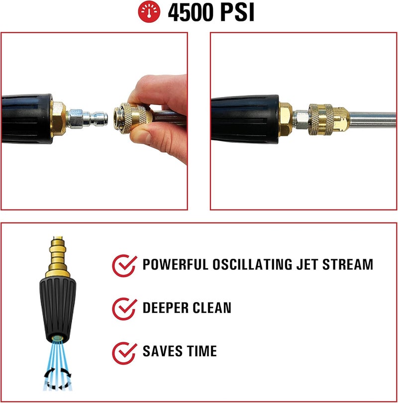 Simpson فوهة غسيل 80144 4500 PSI توربو عالمية للضغط، توصيل سريع 1/4 بوصة، للاستخدام بالماء الساخن أو البارد - Image 3