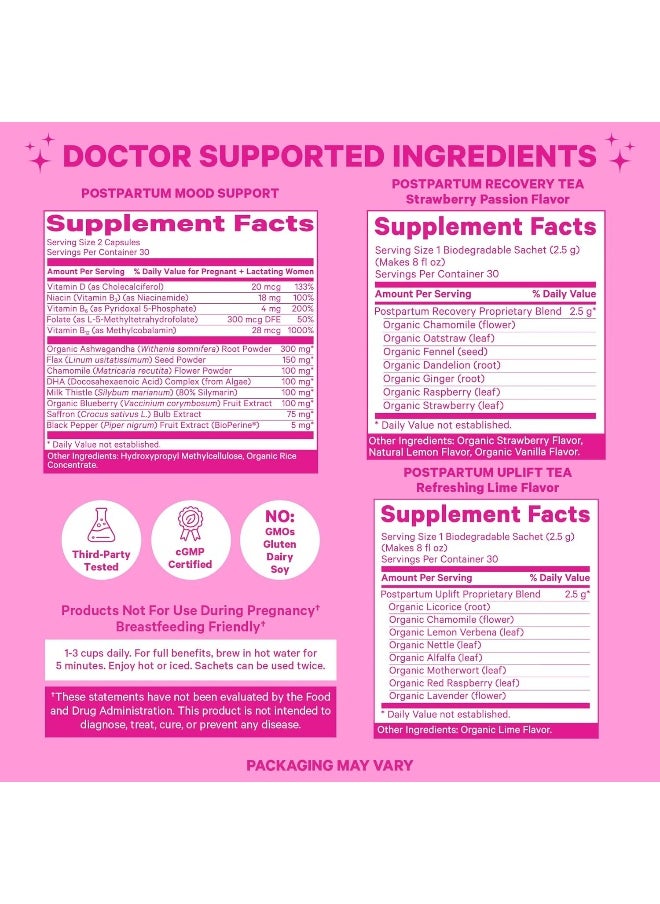 Pink Stork Postpartum Bundle: Postpartum Reset, Uplift Tea, Recovery Tea  - Image 5