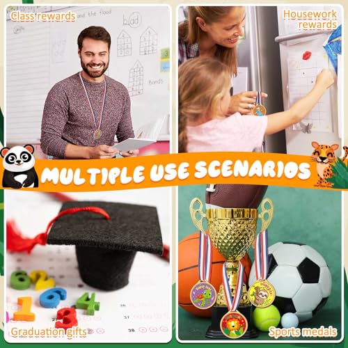 Simgoing 36 Pcs Award Medals Gold Plastic Award Medals Motivational Stickers for Kids Teacher Reward Stickers School Supplies for Sports Party Classroom Motivating and Potty Training Awards (Motivational) - Image 5