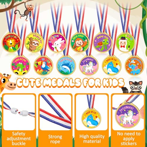 Simgoing 36 Pcs Award Medals Gold Plastic Award Medals Motivational Stickers for Kids Teacher Reward Stickers School Supplies for Sports Party Classroom Motivating and Potty Training Awards (Motivational) - Image 3