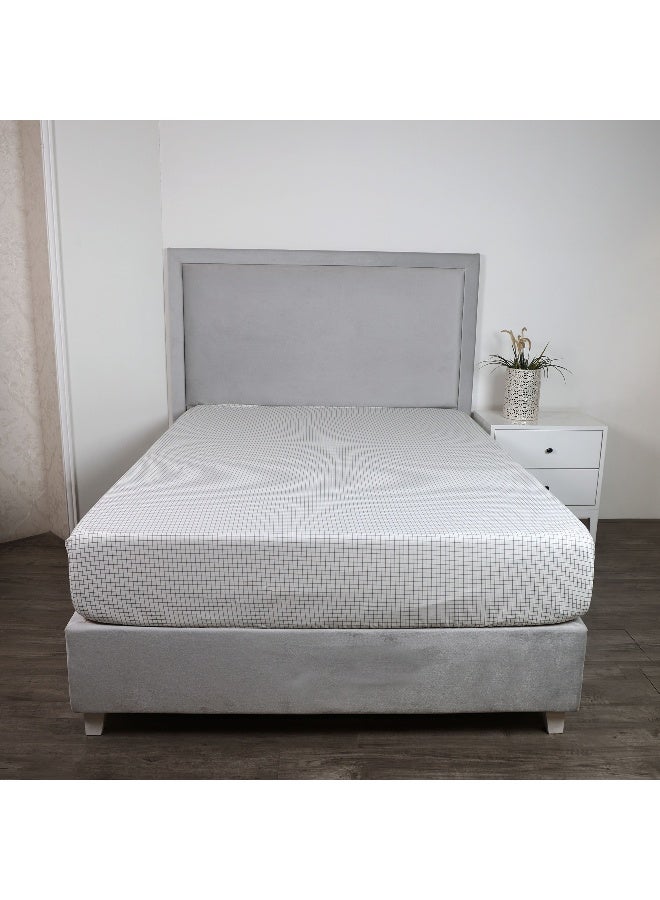 Home Box ملاءة سرير مطبوعة بخطوط مالطا قطن ملكي مقاس 200 x 33 x 150 سم - Image 1