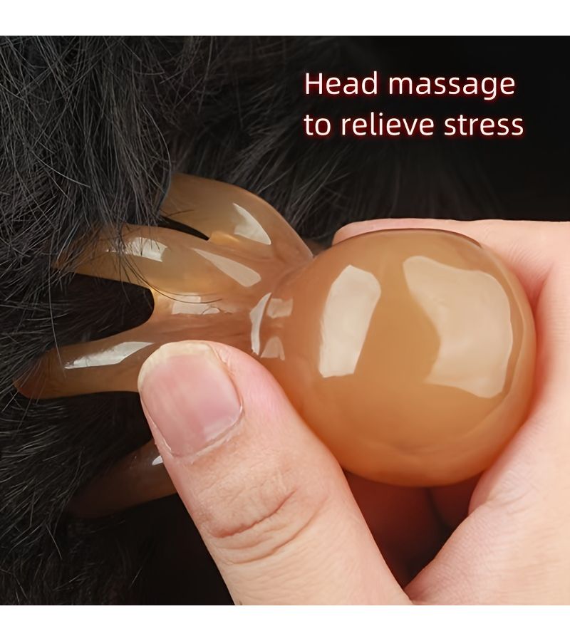 1pc Random Color Octopus Head And Body Relaxing Large Wide Tooth Hair Growth Decompression Tool Portable Acupoint Comb Decorative Ornament Massage Tool Gua Sha Tool - Image 3