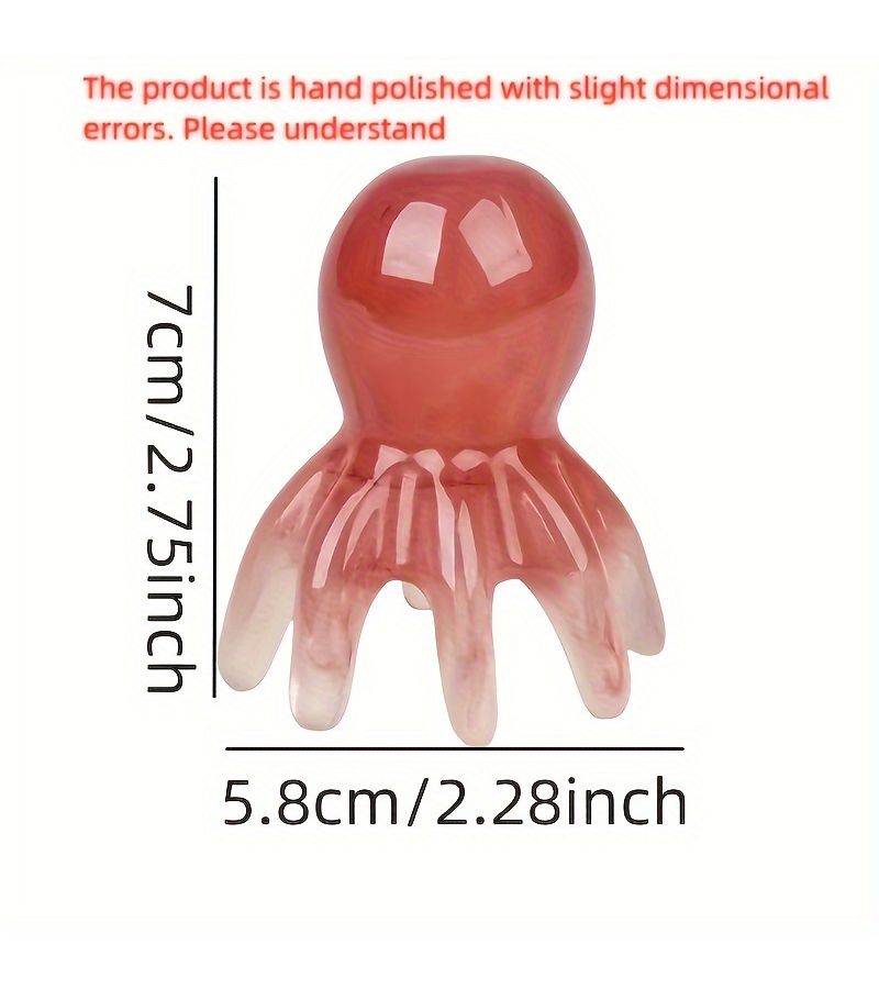 1pc Random Color Octopus Head And Body Relaxing Large Wide Tooth Hair Growth Decompression Tool Portable Acupoint Comb Decorative Ornament Massage Tool Gua Sha Tool - Image 4