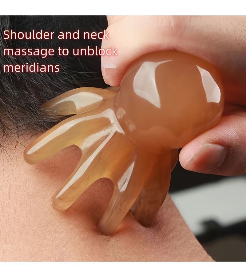 1pc Random Color Octopus Head And Body Relaxing Large Wide Tooth Hair Growth Decompression Tool Portable Acupoint Comb Decorative Ornament Massage Tool Gua Sha Tool - Image 1