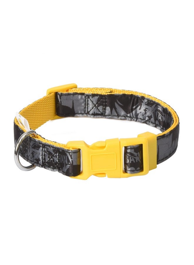 DC Comics DC Comics Vintage Batman Dog Collar, Medium Yellow| Officially Licensed DC Comics Batman Dog Collar | Medium Dog Collar for Medium Dogs with D-Ring, Cute Dog Apparel & Accessories for Pets - Image 1