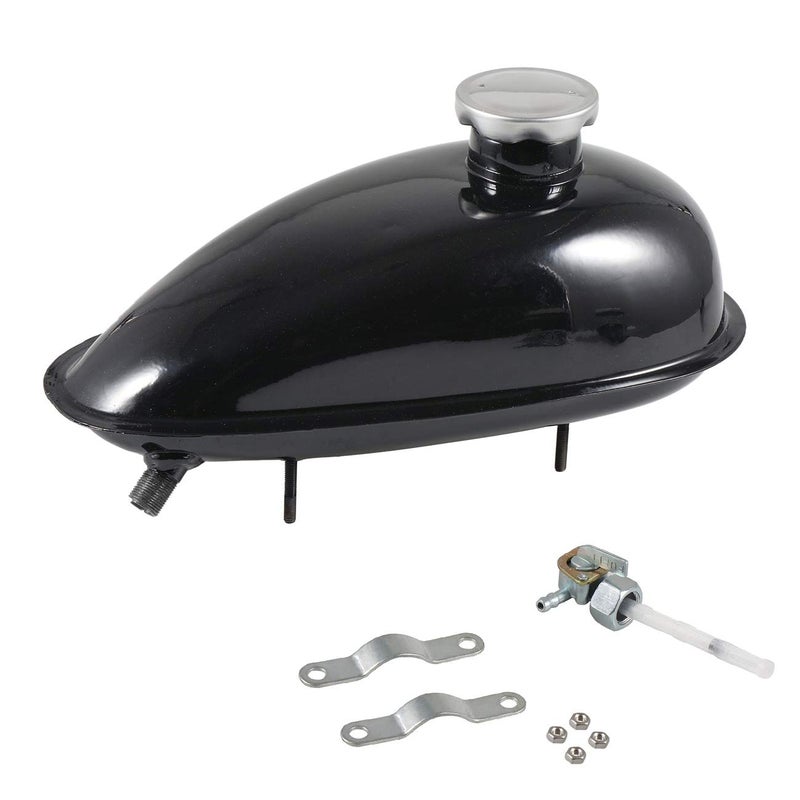 sthus Upgrade black 49cc 50cc 60cc 66cc 80cc Engine Motorized Bicycle Fuel Gas Tank Petcock Cap 2L - Image 2