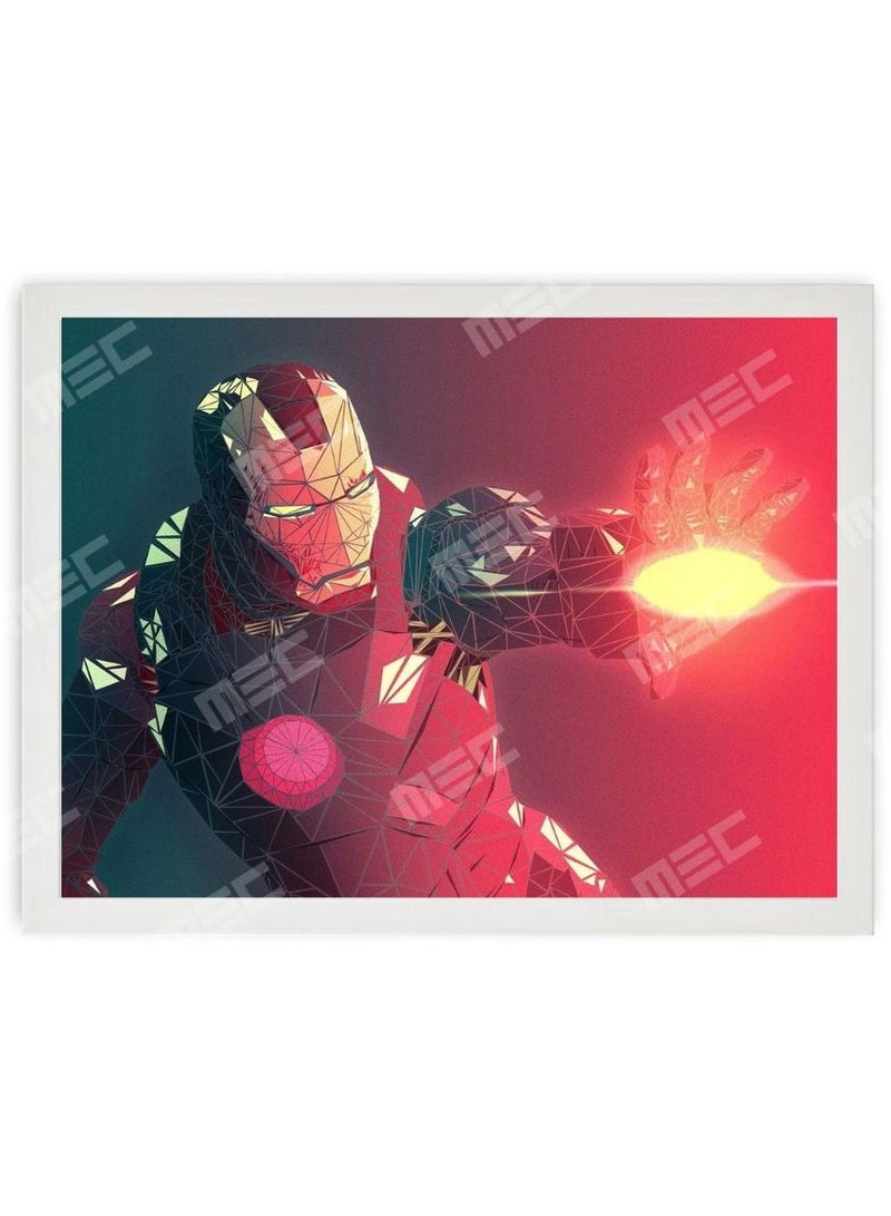 إم إي سي إطار ملصق بتصميم الرجل الحديدي مقاس 30x40 سم - Image 1