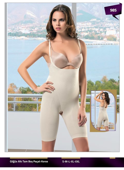 Shrinking Seamless Seamless Under-chest Crotch Open Mesh Full Length Corset