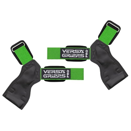 Versa Gripps Pro Made in USA Wrist Straps for Weightlifting Alternative Best Training Accessory ML Lime - Image 1