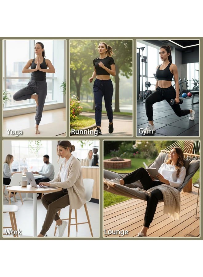 FULLSOFT Sweatpants for Women-Womens Joggers with Pockets Lounge Pants for Yoga Workout Running (Slate Heather, Medium) - Image 5