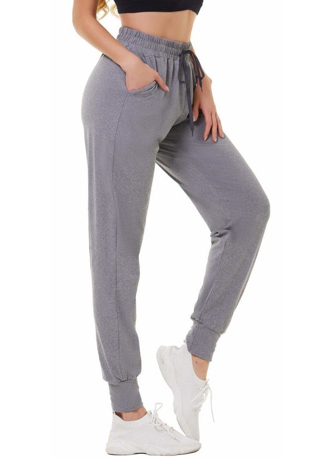 FULLSOFT Sweatpants for Women-Womens Joggers with Pockets Lounge Pants for Yoga Workout Running (Slate Heather, Medium) - Image 2