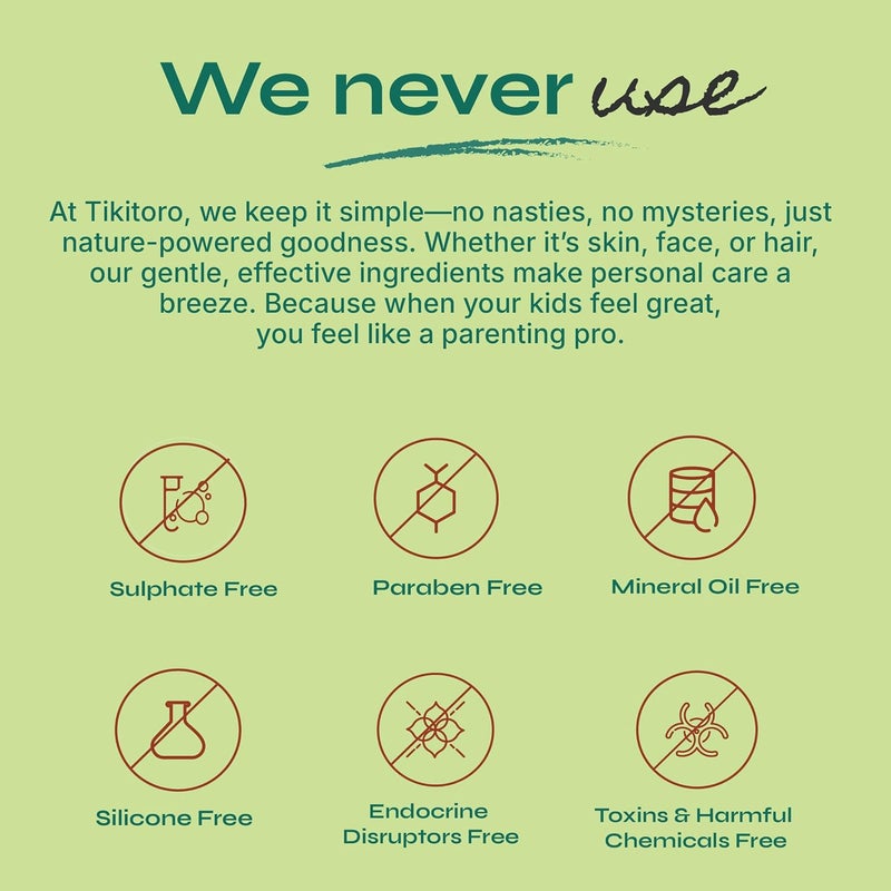 Tikitoro Tikitoro Kids Conditioning Shampoo for 410 years pH 55 AllergenFree Moringa Rice Protein Sacred Lotus Extract No Parabens or Sulfates 100 Vegan 300ml x 1  - Image 5