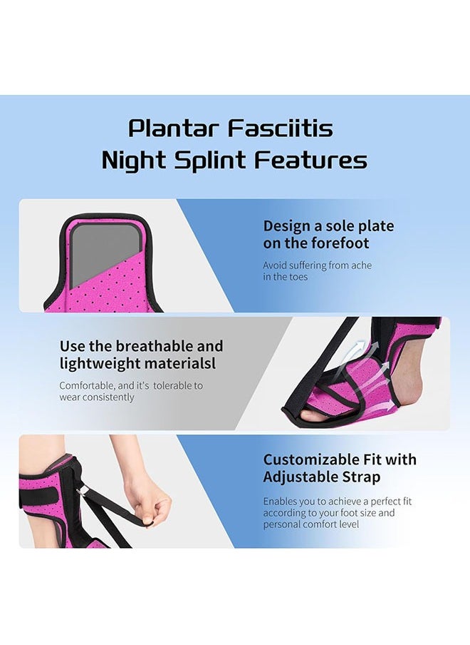 YelaJoy Plantar Fasciitis Night Splint with Massage Ball for Plantar Fasciitis Relief, Soft & Comfortable Foot Brace for Achilles Tendonitis Heal Spur Foot-drop Flat-arch for Women and Men, Pink  - Image 5