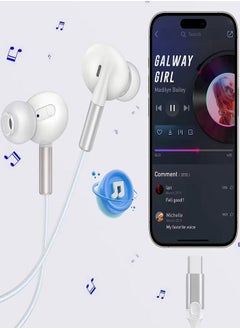 Letv Typec Wired In-Ear Noise Cancelling Digital Headphones For Iphone15/IPAD/Huawei/Samsung-White  - Image 3