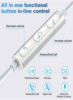 Letv Typec Wired In-Ear Noise Cancelling Digital Headphones For Iphone15/IPAD/Huawei/Samsung-White  - Image 4