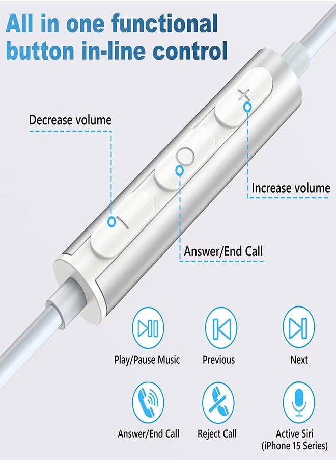 Letv Typec Wired In-Ear Noise Cancelling Digital Headphones For Iphone15/IPAD/Huawei/Samsung-White  - Image 4