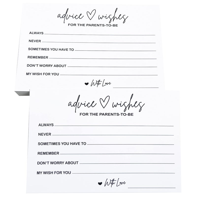 RXBC2011 Advice and Wishes Cards for the parents to be Babyl Shower Games Card Advice Card for new Mommy and Daddy Pack of 50 Type2 - Image 1