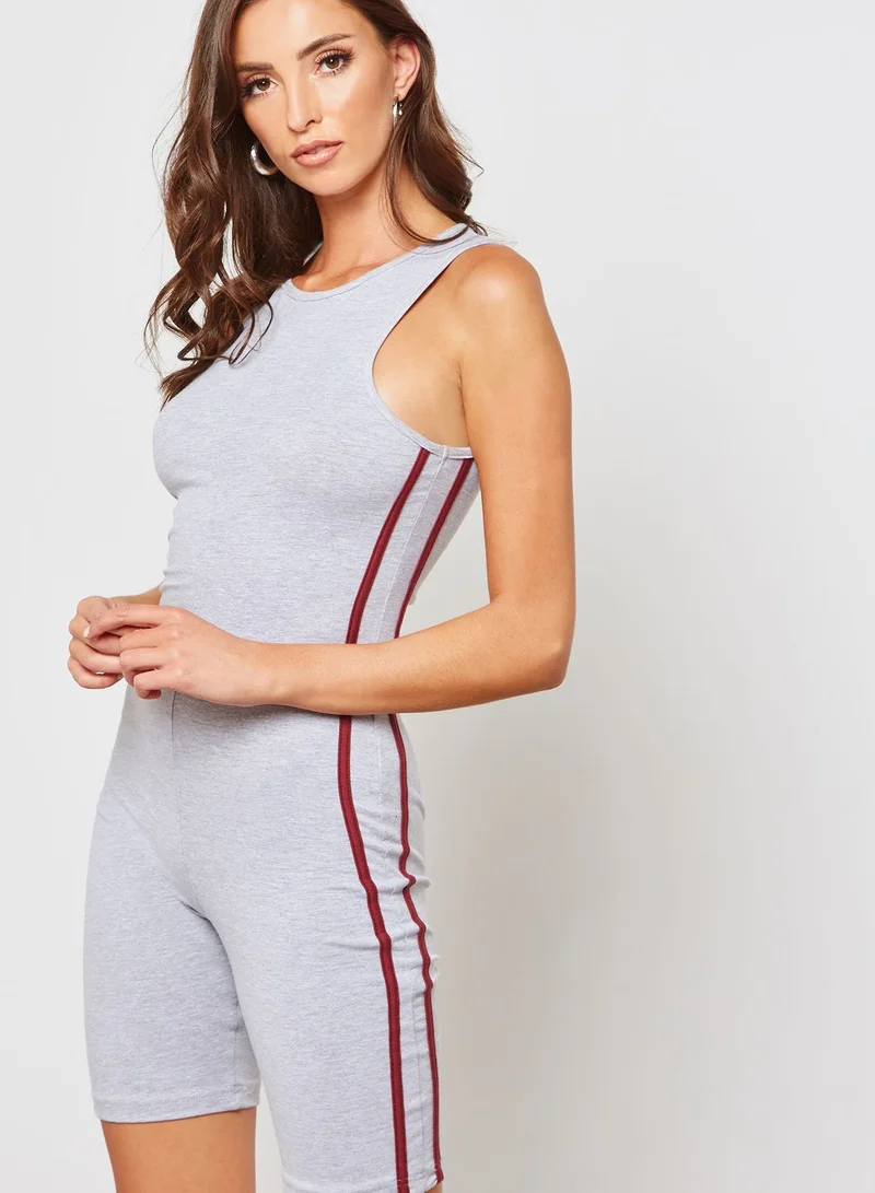 Missguided Side Striped Unitard Jumpsuit