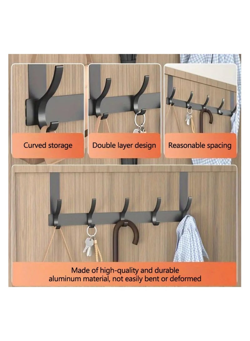 Hanayo Hooks Over the Door Hooks with 6 Hanging Hooks Coat Hooks Door Hanger for Clothes Towels Hats and Bags Bedroom Storage Hanger Hooks Excellent Load-bearing Capacity Hanger(Black) - Image 3