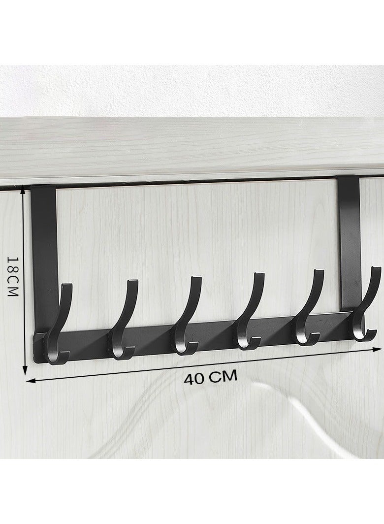 Hanayo Hooks Over the Door Hooks with 6 Hanging Hooks Coat Hooks Door Hanger for Clothes Towels Hats and Bags Bedroom Storage Hanger Hooks Excellent Load-bearing Capacity Hanger(Black) - Image 4