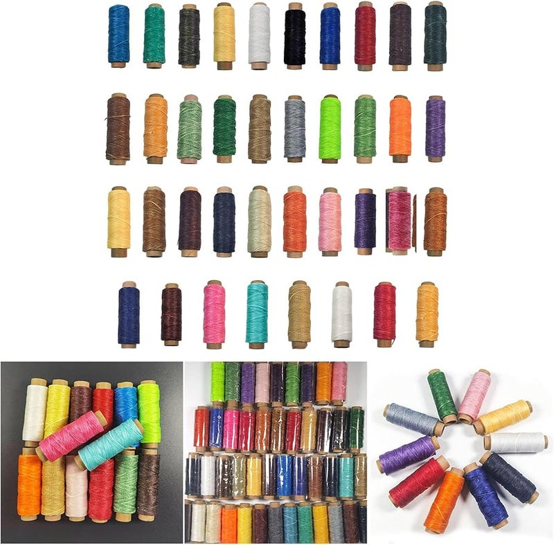 True Color 0 8mm Thickness 50m Waxed Thread Leather Hand Stitching Cord Flat Sewing Line - Image 3