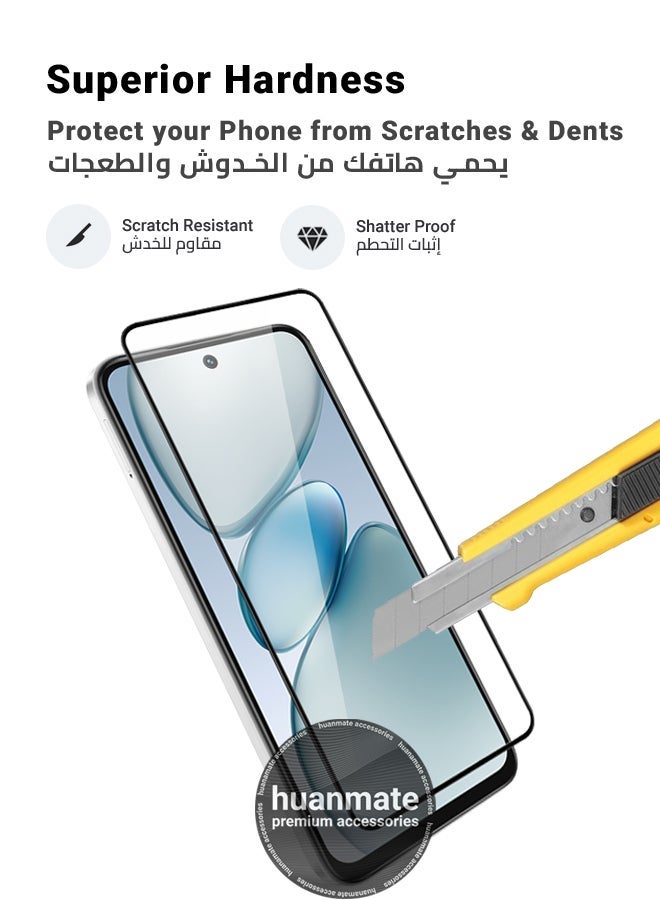 huanmate Tecno Spark Go 1 Screen Protector – Premium Edge to Edge Tempered Glass, High Transparency, Delicate Touch, Anti-Explosion, Smooth Arc Edges, Easy Installation - Image 3