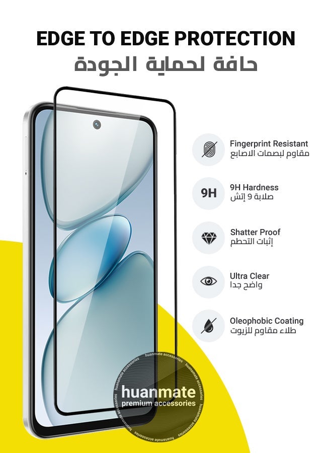 huanmate Tecno Spark Go 1 Screen Protector – Premium Edge to Edge Tempered Glass, High Transparency, Delicate Touch, Anti-Explosion, Smooth Arc Edges, Easy Installation - Image 2