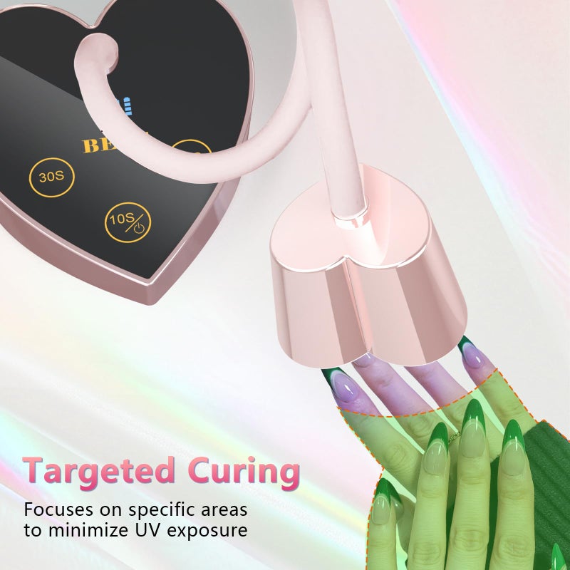 BETE Mini UV Nail Lamp Flash Cure Gel Nail Polish, 360Â° Foldable Gooseneck UV LED Nail Lamp with Smart Sensor, USB Portable Cordless 30W Rechargeable Nail Dryer with 3 Timers for Salon Home DIY - Image 5