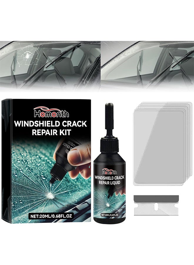 Homonth Windshield Crack Repair Kit, 2025 Upgrade Car Windshield Crack Repair Kit, Glass Repair Liquid For Cracks And Chips, Rock Chip Repair Kit For Fix Windows, Mirrors, Glasses, All Crack Types, Automotive Windscreen Tool For Fixing Chips - Image 1