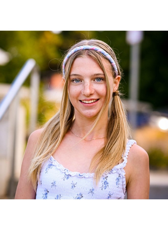 إسكدنيا 4 Adjustable Braided Headbands For Girls, Rainbow Tie Dye Braid Hair Bands For Kids, Cute Girl Stretch Elastic Fashion Accessories For Children, Easter Basket Stocking Stuffers - Image 5