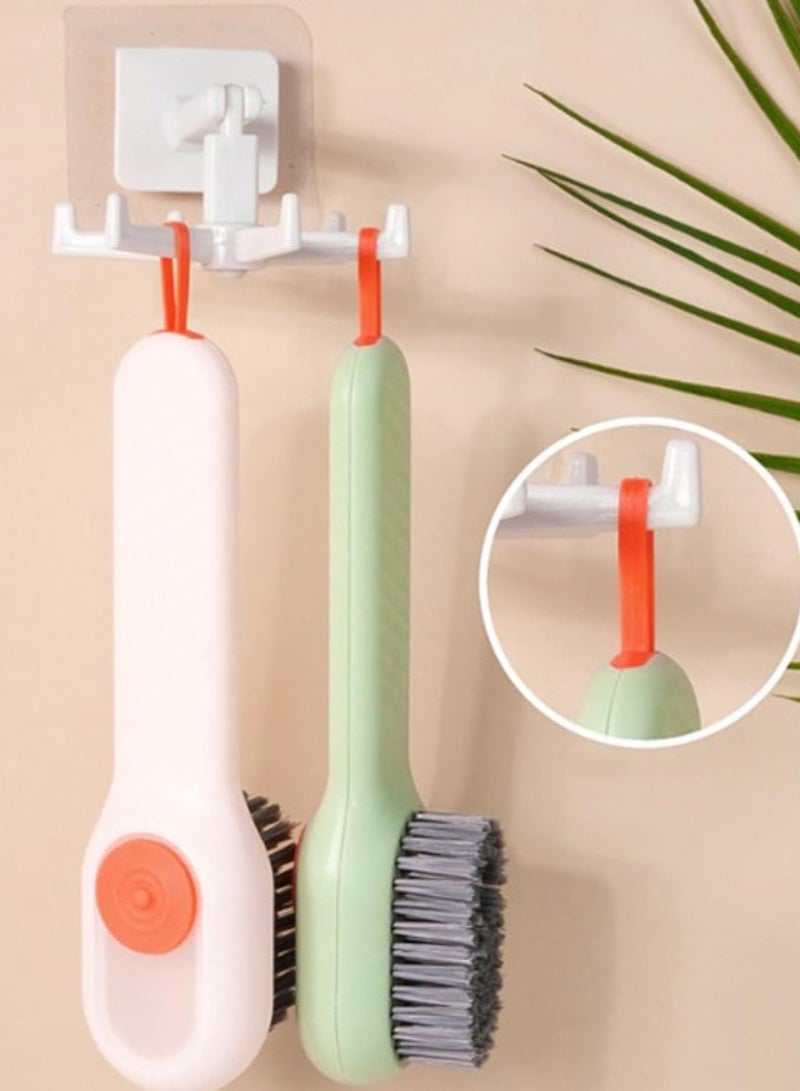 قطعتان من فرشاة الأحذية، فرشاة تنظيف منزلية، فرشاة أحذية سائلة مضغوطة أوتوماتيكية متعددة الوظائف، فرشاة تنظيف منزلية، شعيرات ناعمة مضغوطة، سائل تلقائي، إضافة فرش التنظيف - Image 2