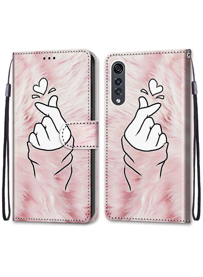 اس-توب جراب لهاتف LG مخملي بتصميم متقاطع ملون من الجلد الصناعي مع حامل وفتحات للبطاقات ومحفظة وحبل تعليق - Image 2