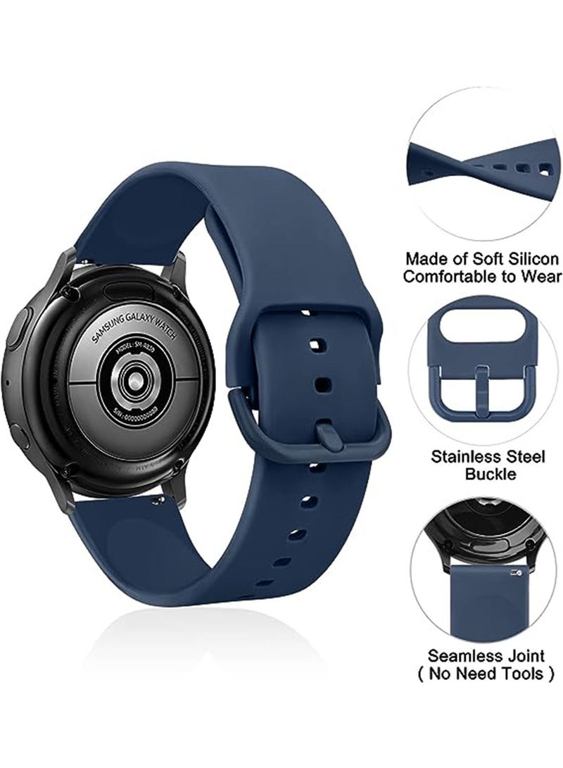 3 Pcs Silicone Replacement Band Compatible with Samsung Galaxy Watch 4/5 40/44mm Galaxy Watch 5 Pro 45mm Galaxy Watch 4 Classic 42/46mm 20mm Silicone Strap for Women Men - Image 2