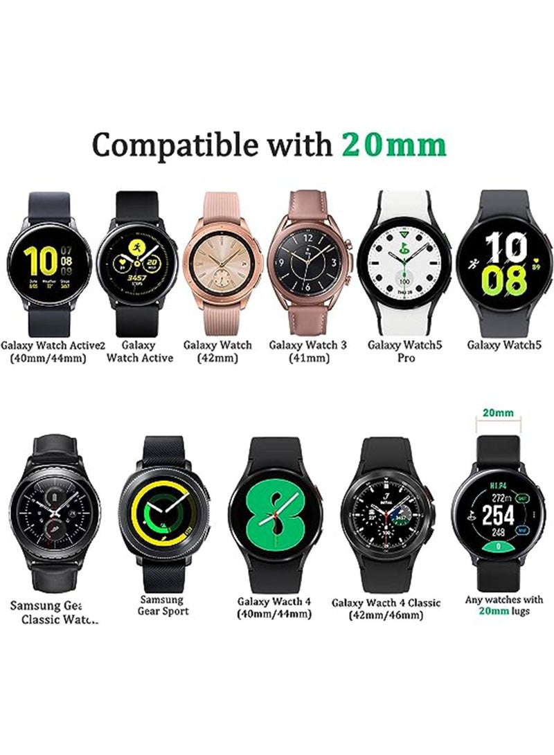3 Pcs Silicone Replacement Band Compatible with Samsung Galaxy Watch 4/5 40/44mm Galaxy Watch 5 Pro 45mm Galaxy Watch 4 Classic 42/46mm 20mm Silicone Strap for Women Men - Image 5