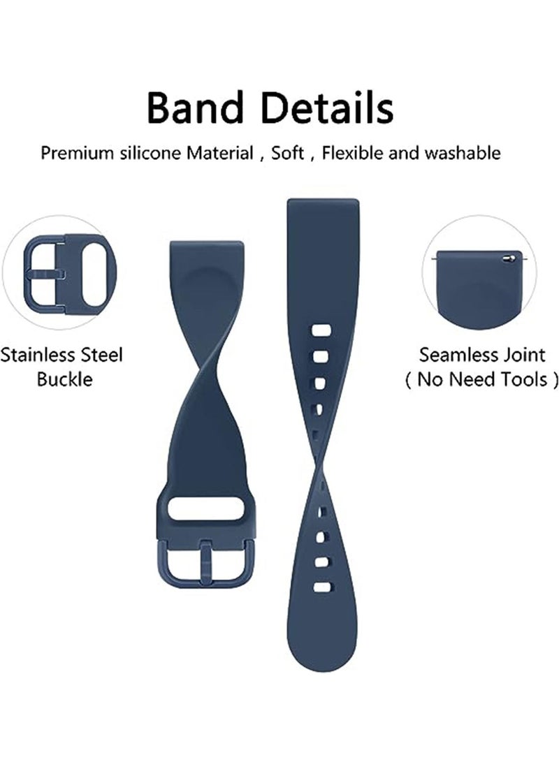 3 Pcs Silicone Replacement Band Compatible with Samsung Galaxy Watch 4/5 40/44mm Galaxy Watch 5 Pro 45mm Galaxy Watch 4 Classic 42/46mm 20mm Silicone Strap for Women Men - Image 3