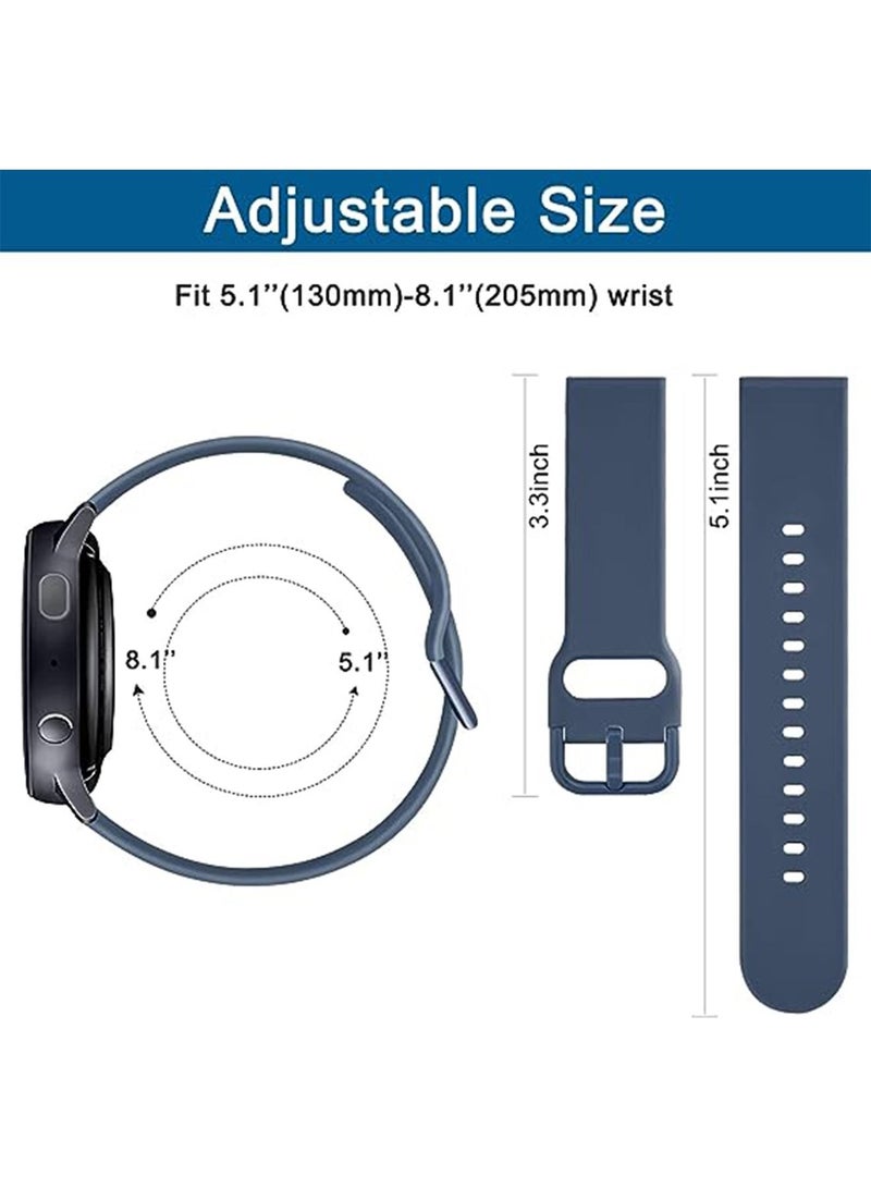 3 Pcs Silicone Replacement Band Compatible with Samsung Galaxy Watch 4/5 40/44mm Galaxy Watch 5 Pro 45mm Galaxy Watch 4 Classic 42/46mm 20mm Silicone Strap for Women Men - Image 4