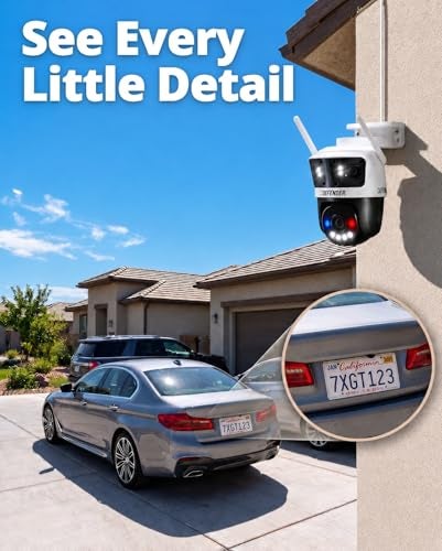 Defender AI 3K+ Guard Tri-Lens WiFi Plug-in 3-in-1 Security Camera, 360° PTZ, AI Human/Vehicle Detection, Auto-Tracking, 8X Zoom, Blue/Red Deterrence Lights, 5 Minute Setup, Guard App (1-Pack) - Image 5