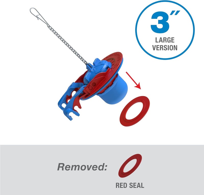 Fluidmaster 523A-009-T4 Super 2 in, or 3 in. Toilet Flapper, Red/Blue - Image 4