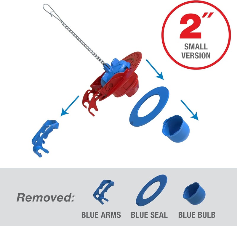 Fluidmaster 523A-009-T4 Super 2 in, or 3 in. Toilet Flapper, Red/Blue - Image 3
