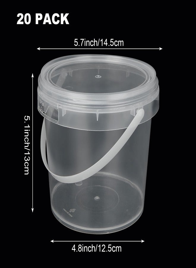 ZOFORTY 20 PCS 50 oz Slime Containers with Lids and Handles, Plastic 1500ml Storage Bucket Containers, Clear Slime Storage Case for Slime DIY Art Craft, Pigment, Small Tools, Part Material - Image 2