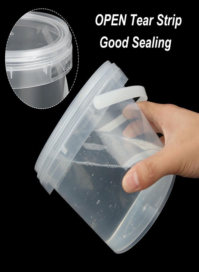 ZOFORTY 20 PCS 50 oz Slime Containers with Lids and Handles, Plastic 1500ml Storage Bucket Containers, Clear Slime Storage Case for Slime DIY Art Craft, Pigment, Small Tools, Part Material - Image 4