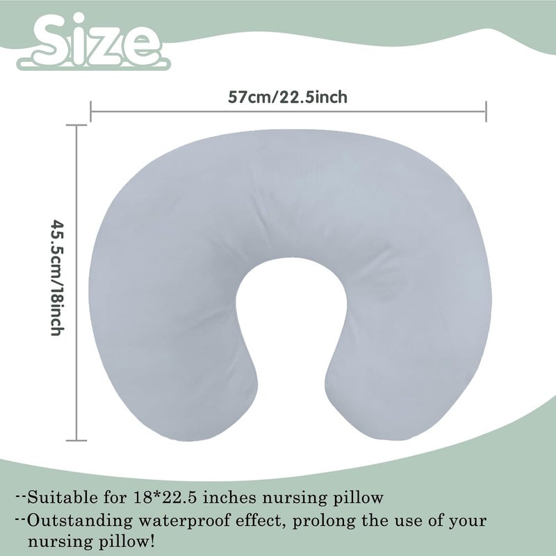 Winmany Baby Waterproof Nursing Pillow Cover Newborn U-Shaped Breastfeeding Pillowcase Cushion Cover Stretchy Replaceable White Pillow Cover Slipcover for Boys and Girls - Image 3