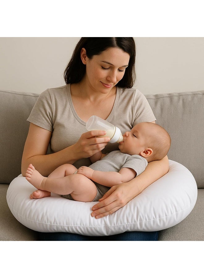 Winmany Baby Waterproof Nursing Pillow Cover Newborn U-Shaped Breastfeeding Pillowcase Cushion Cover Stretchy Replaceable White Pillow Cover Slipcover for Boys and Girls - Image 5