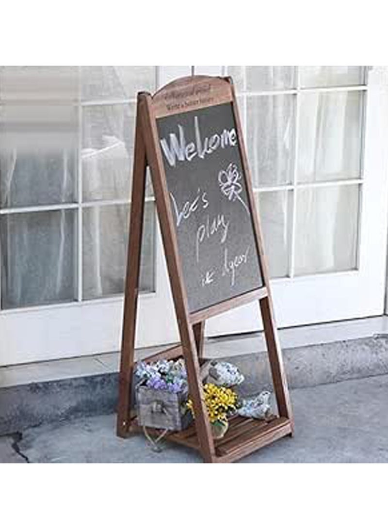 LINGWEI Wooden Foldable Chalkboard Hand Writing Board Multicolour 42x111x42cm - Image 2