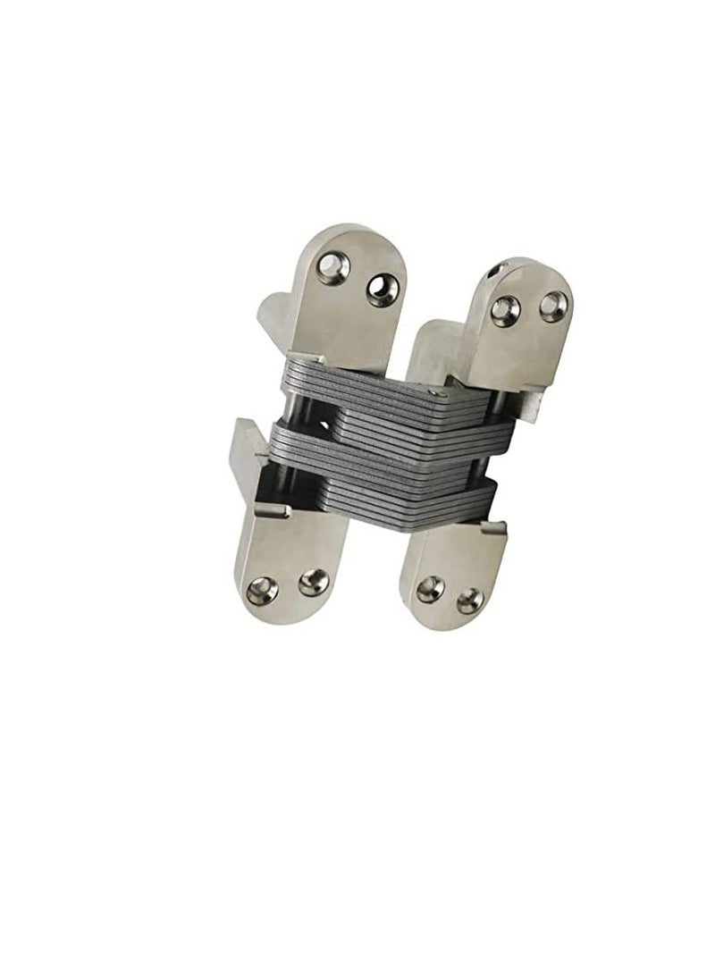ROBUSTLINE Concealed invisible door hinges cross hinges zinc alloy Matt silver finish 118MM - Image 1