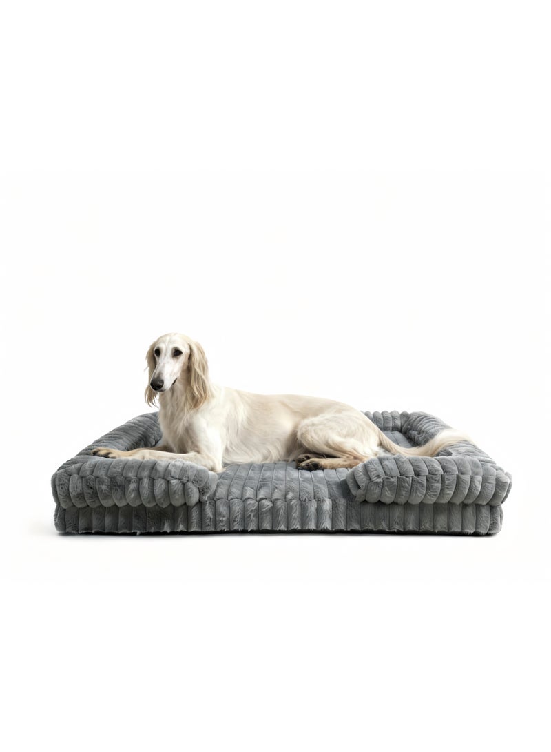 Large Dog Bed - Orthopedic Dog Bed for Extra Large Dogs - Washable XLarge Dog Bed,Comfort Dogs Couch Sofa with Washable Removable Cover, Pet Bed with Nonskid Bottom,Grey,107cm - Image 1