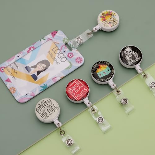 Tamhoo 5 Cute CNA Badge Holders,Retractable Dumpster Fire Lanyards for Hard Badge Accessories by Nurse Nursing Students - Image 4