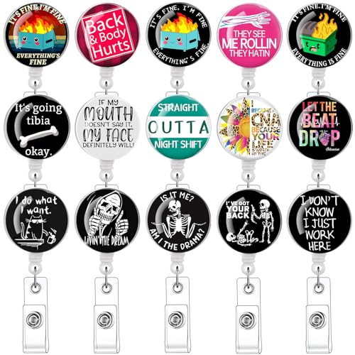 Tamhoo 5 Cute CNA Badge Holders,Retractable Dumpster Fire Lanyards for Hard Badge Accessories by Nurse Nursing Students - Image 1