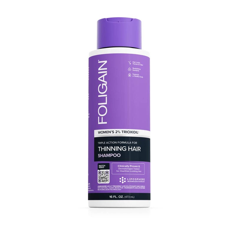 FOLIGAIN Foligain Triple Action Shampoo For Thinning Hair For Women with 2% Trioxidil | Hair Stimulating Shampoo | Women's Volumizing Shampoo (16oz), 15243