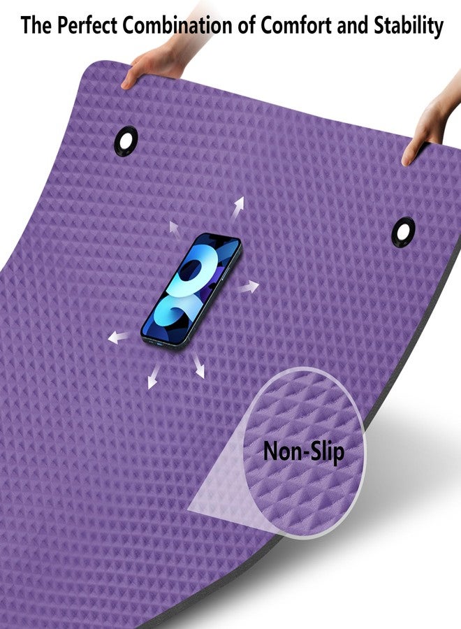 LFS Yoga Mat 72.8" x 31.5" x 2/5 inch Thick With Strap and Bag, Extra Wide Workout Mat for Women and Men, Non Slip Exercise Mat for Home Outdoor Yoga, Pilates, Stretching, Floor & Fitness Workouts - Image 5